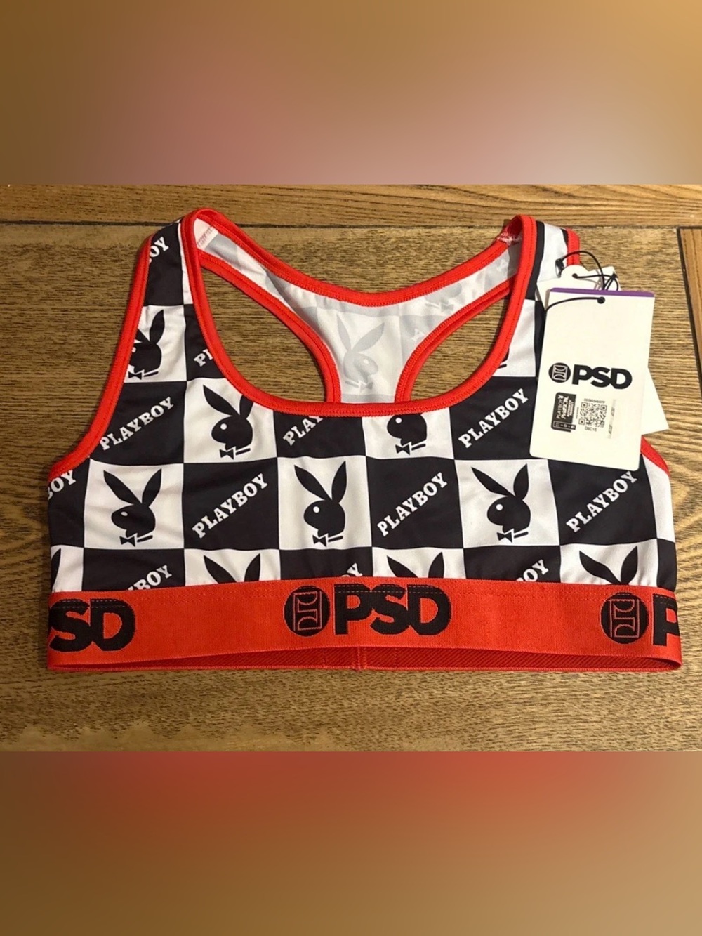PSD Playboy Bunny Sports Bra Racerback Bralette Sz Medium M NEW
